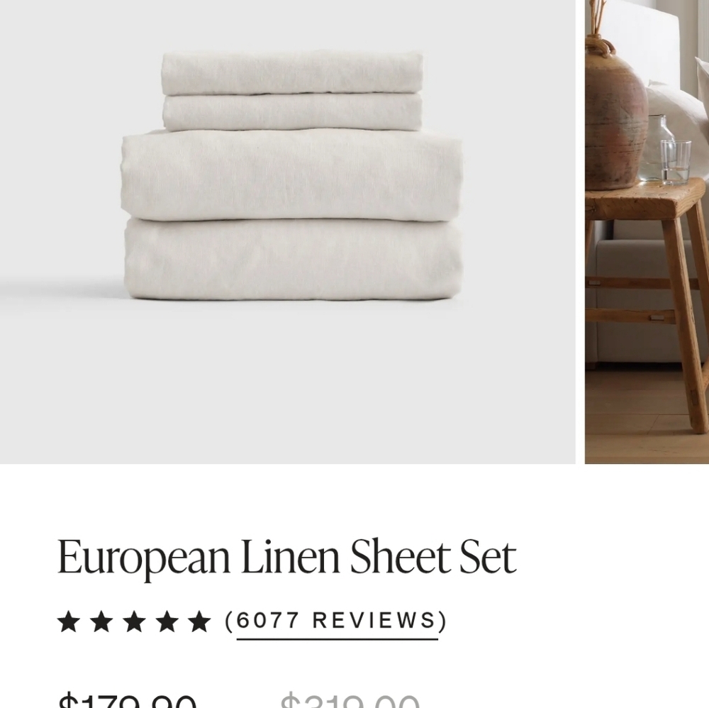 Quince Fitted Linen Sheet Set QUEEN in Sand